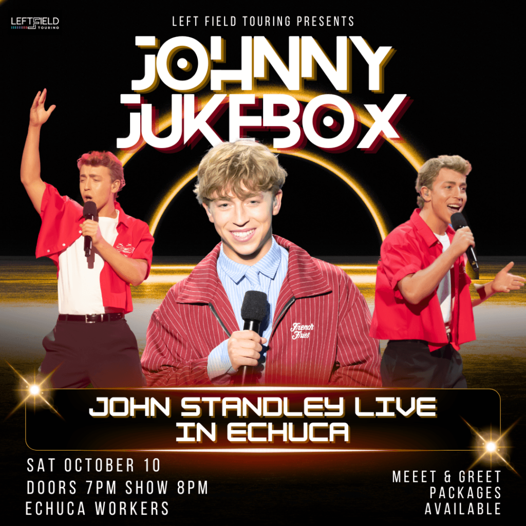 Fresh off his breakout Top 6 run on Australian Idol, John Standley is hitting the road with his electrifying Johhny Jukebox LIVE Tour! Fresh off his breakout Top 6 run on Australian Idol, John Standley is hitting the road with his electrifying Johhny Jukebox LIVE Tour!